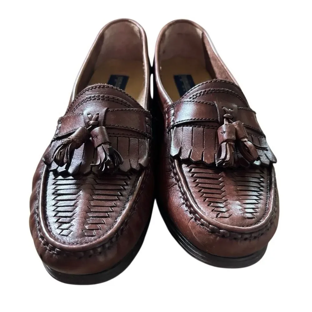 Giorgio Brutini Tuscany Size 9 1/2 D Brown Leather Tassel Loafers